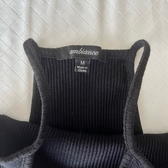 Ambiance Women’s Ribbed High Neck Black Bodysuit with Snaps sz Medium - Picture 8 of 10